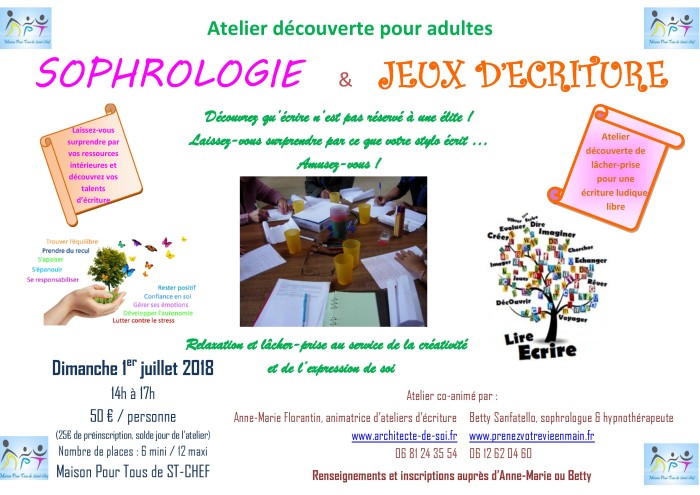 Atelier Ecriture 1er juillet 2018